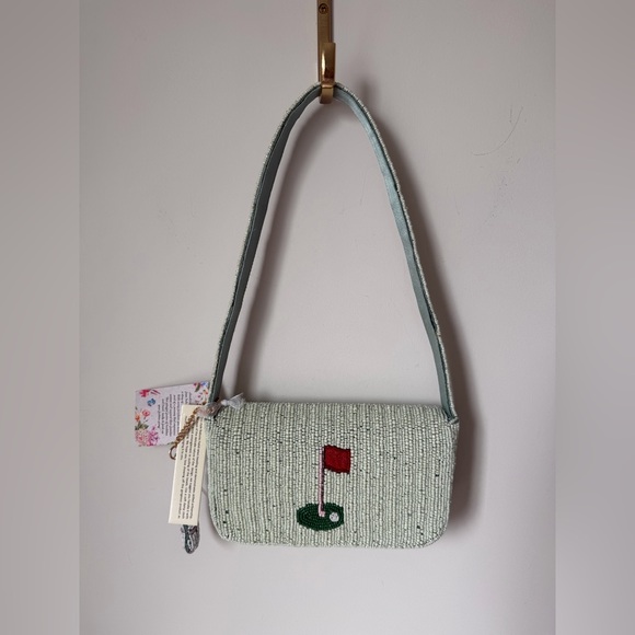 Viral beaded green golf cart shoulder bag - Picture 4 of 4